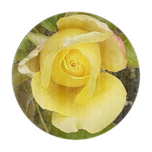 Yellow Rosebud Chopping Board