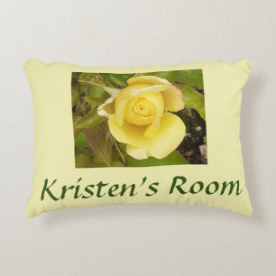 Yellow Rosebud Decorative Cushion