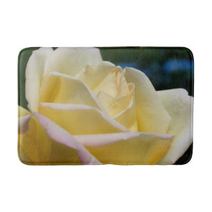 Yellow Rosebud Flower   Bath Mat