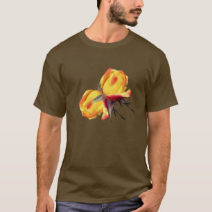 Yellow Rosebud Flower Pair T-Shirt