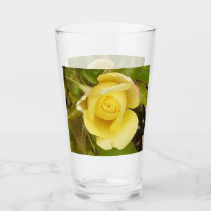 Yellow Rosebud  Glass