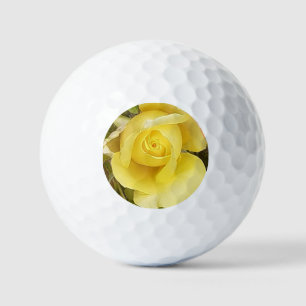 Yellow Rosebud  Golf Balls