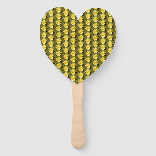 Yellow Rosebud  Hand Fan (Front)