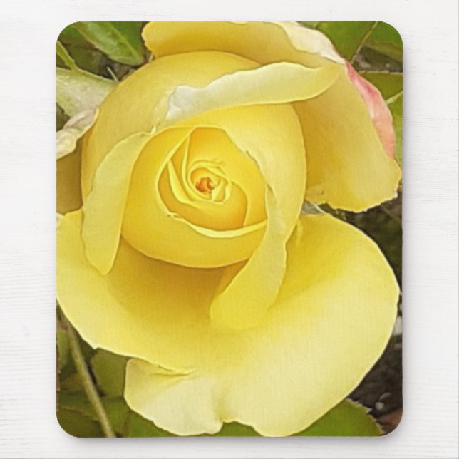 Yellow Rosebud Mouse Pad (Front)