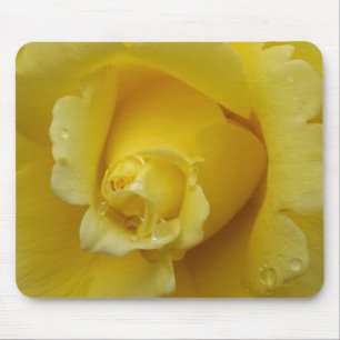 Yellow rosebud mouse pad