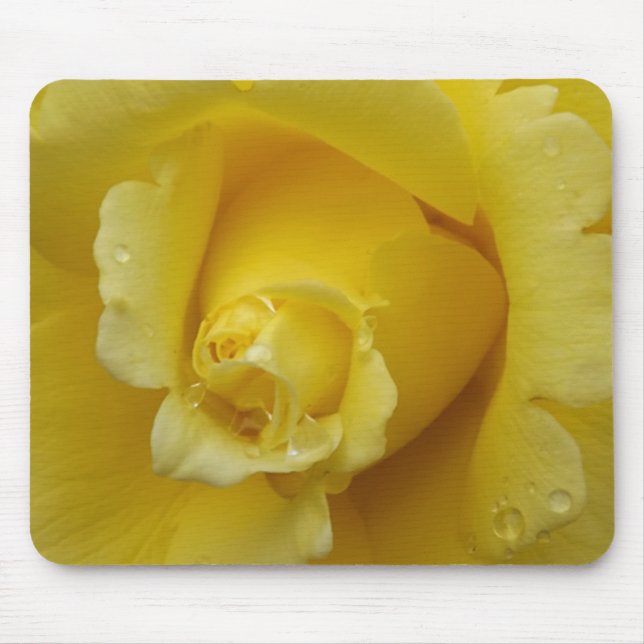 Yellow rosebud mouse pad (Front)