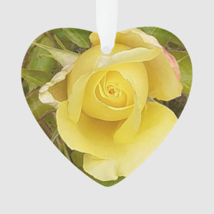Yellow Rosebud Ornament