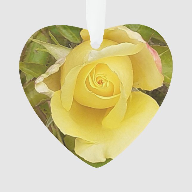 Yellow Rosebud  Ornament (Front)