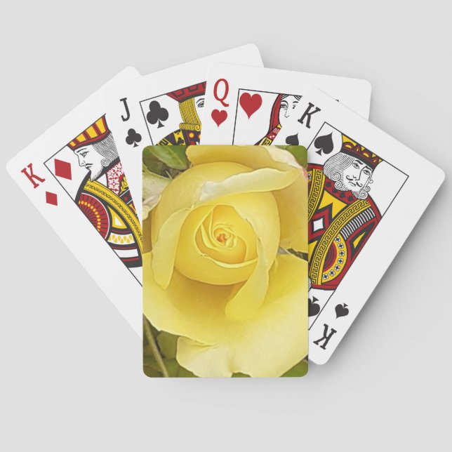 Yellow Rosebud Playing Cards (Back)