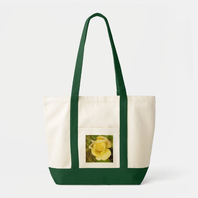 Yellow Rosebud Strap Tote Bag (Front)
