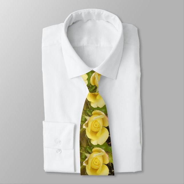 Yellow Rosebud Tie (Tied)
