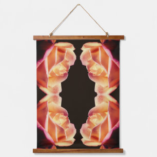 Yellow Rosebud Tinted Flower Abstract Hanging Tapestry