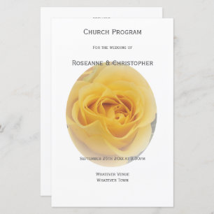 Yellow Rosebud Wedding Program