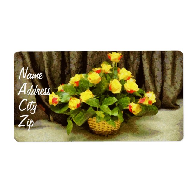 Yellow roses basket painting (Front)