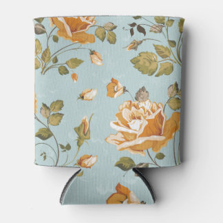 Yellow Roses Blue Background Wallpaper Can Cooler