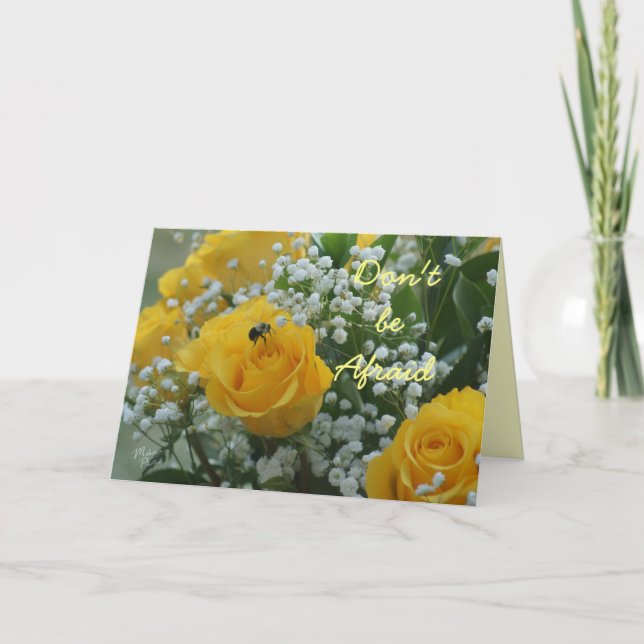 Yellow Roses & Bumble Bee- customise any occasion Card (Front)