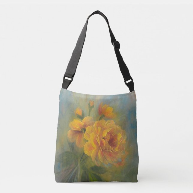 Yellow Roses Crossbody Bag (Front)
