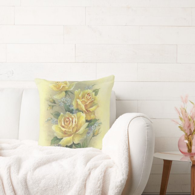 Yellow Roses Cushion (Couch)