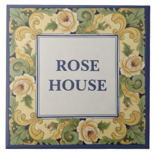 Yellow Roses Custom House Name Plate Sign Plaque Tile
