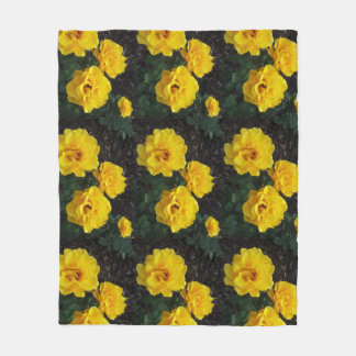 YELLOW ROSES fleece Blanket
