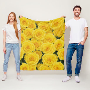 Yellow Roses Fleece Blanket