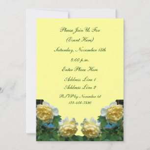 Yellow Roses Floral Party Invitation