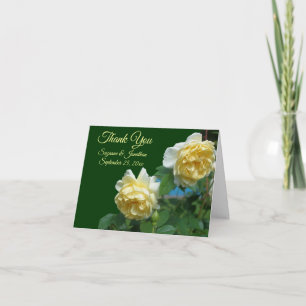 Yellow Roses Floral Personalized Wedding Thank You Card