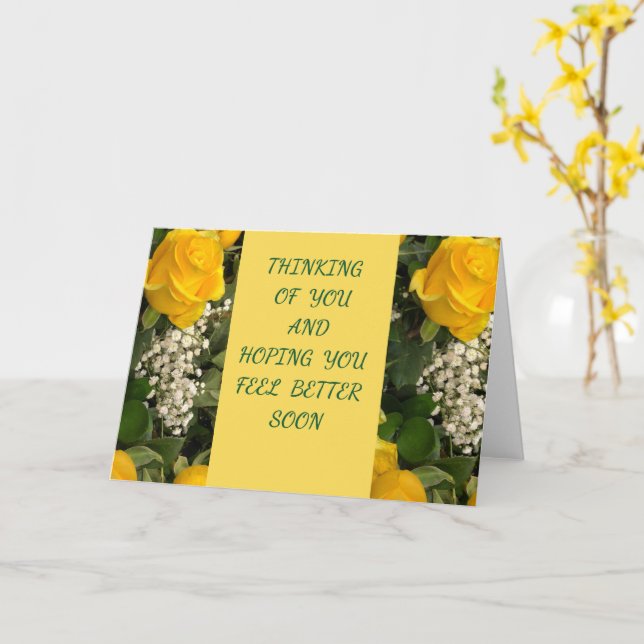 Yellow Roses Get Well Card (Yellow Flower)