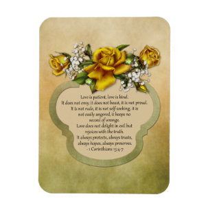 Yellow Roses Love is Patient, Love is Kind Magnet