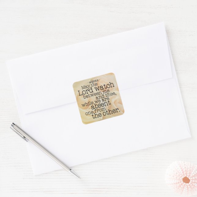 Yellow Roses | Mizpah Blessing Square Sticker (Envelope)