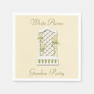 Yellow Roses on a Garden Trellis Paper Napkin