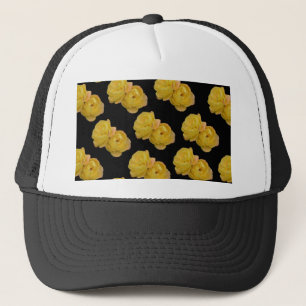Yellow Roses On Black,_ Trucker Hat