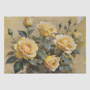 Yellow Roses Print Decoupage / Tissue Paper