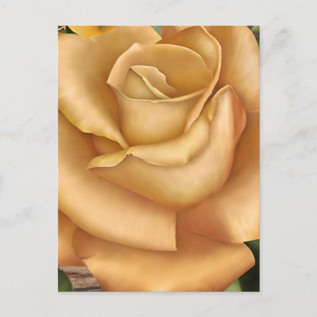 Yellow Roses Rose Botanical Wedding Save the Date Postcard (Front)