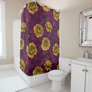 Yellow roses shower curtain