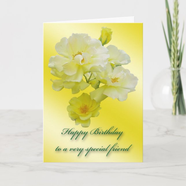 Yellow Roses Special Friend Birthday Card (Front)