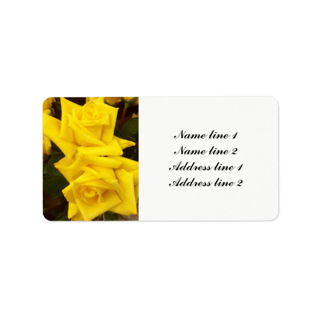 Yellow roses wedding address labels (Front)