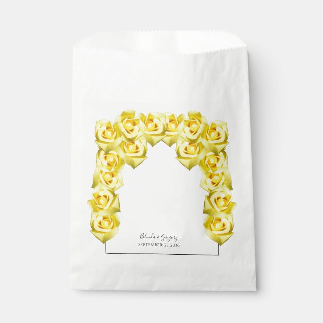 Yellow Roses Wedding   Favour Bags (Front)