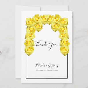 Yellow Roses Wedding Thank You Card