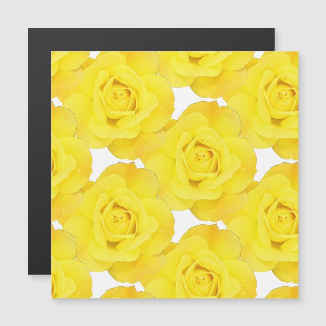 Yellow Roses White Gold Floral Flowers Patterns (Front/Back)