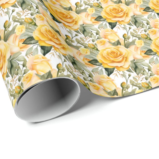 Yellow Roses  Wrapping Paper (Roll Corner)