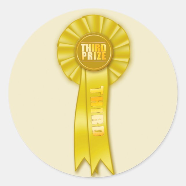 yellow rosette third prize sticker (Front)