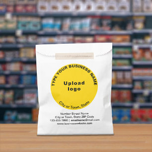 Yellow Round Business Brand on Paper Bag