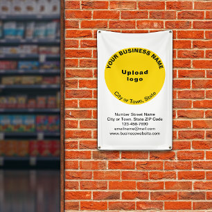 Yellow Round Business Brand on Portrait Banner