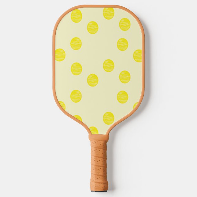 Yellow round circles pickleball paddle (Front)