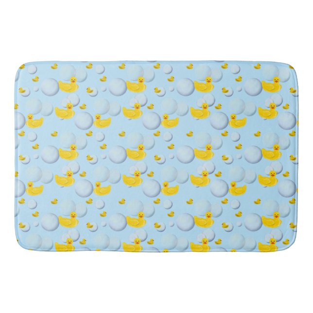 Yellow Rubber Duck and Bath Bubbles Mat (Front)