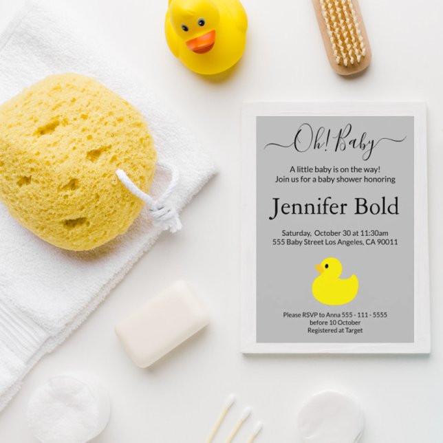 Yellow Rubber Duck Baby Shower Invitation (Creator Uploaded)