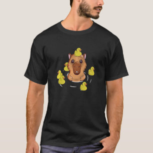 Yellow Rubber Duck Bath with Capybara  Capibara Ca T-Shirt