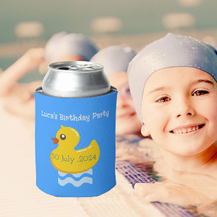 yellow rubber duck birthday party can cooler