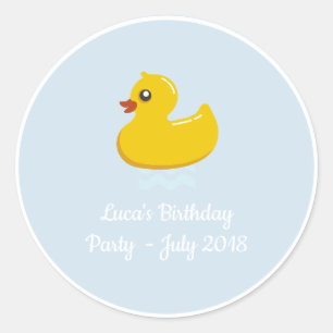 yellow rubber duck  -birthday party classic round sticker